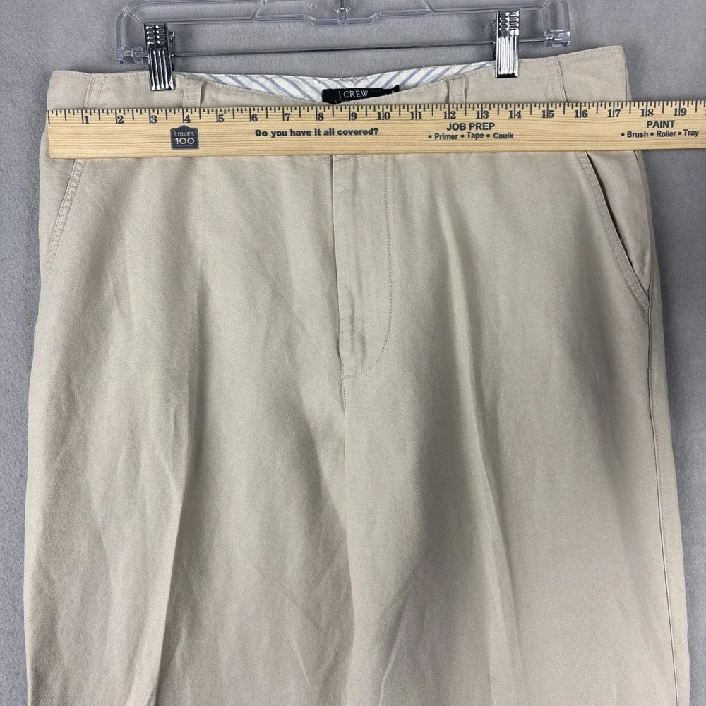 J.Crew Irish Linen Pants Men’s 34x30 Beige Straight Leg Old Money Loose Vintage